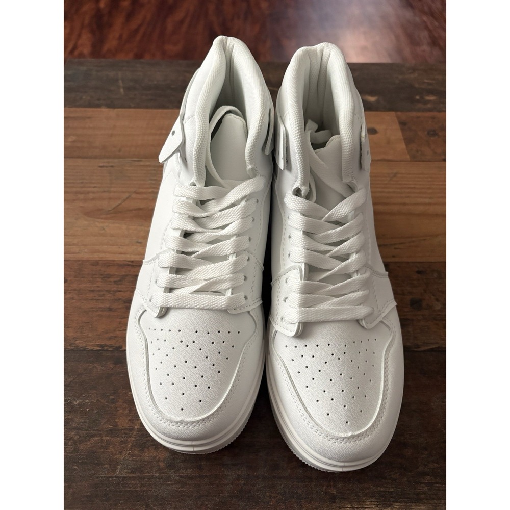 PrettyLittleThing White High Top Platform Sneakers US 6 EU 37 Lace Up Kicks NEW